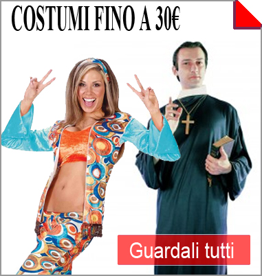 La foto mostra due costumi di carnevale economici in vendita online